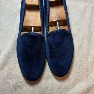 Del Toro Blue Suede Loafers Slip-On